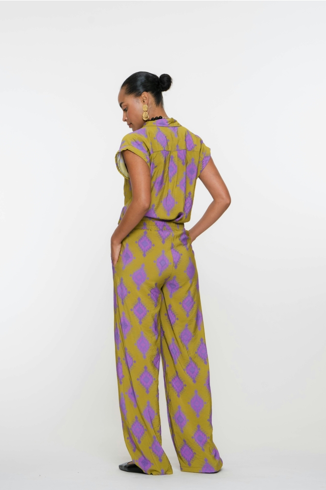 S S BLOUSE AZTEK PRINT 53210 20 Green/Purple